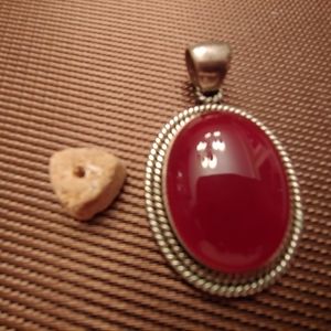 Artisan Sterling silver carnelian pendant